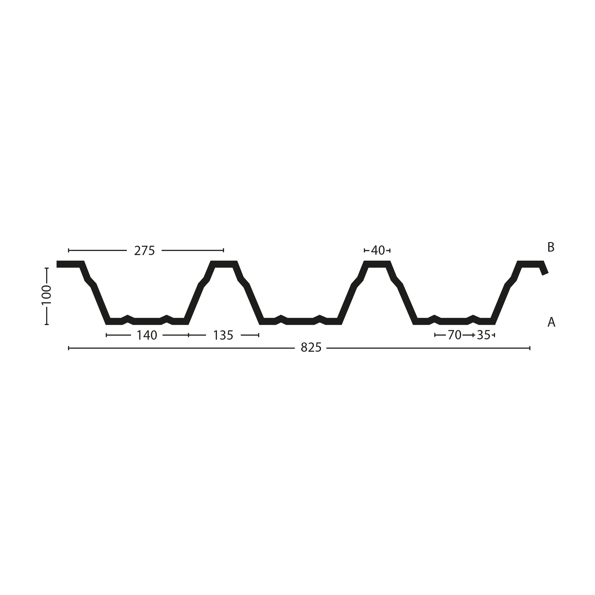 Querschnitt 100/275 Dachprofil
