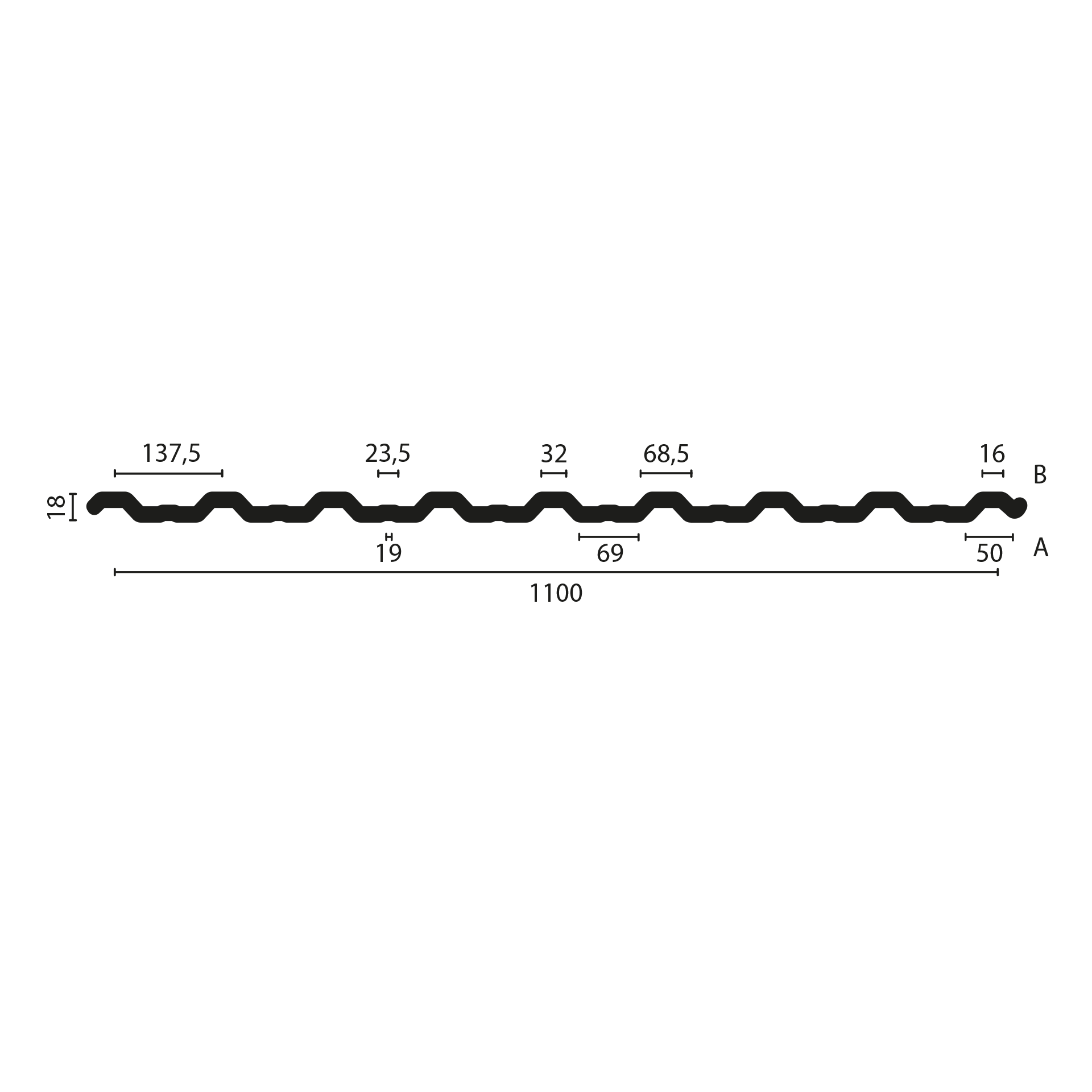 Querschnitt Trapezblech 18/137