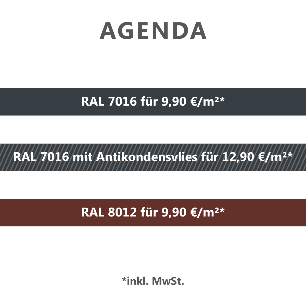 Wersverkauf Produktionskalender Agenda