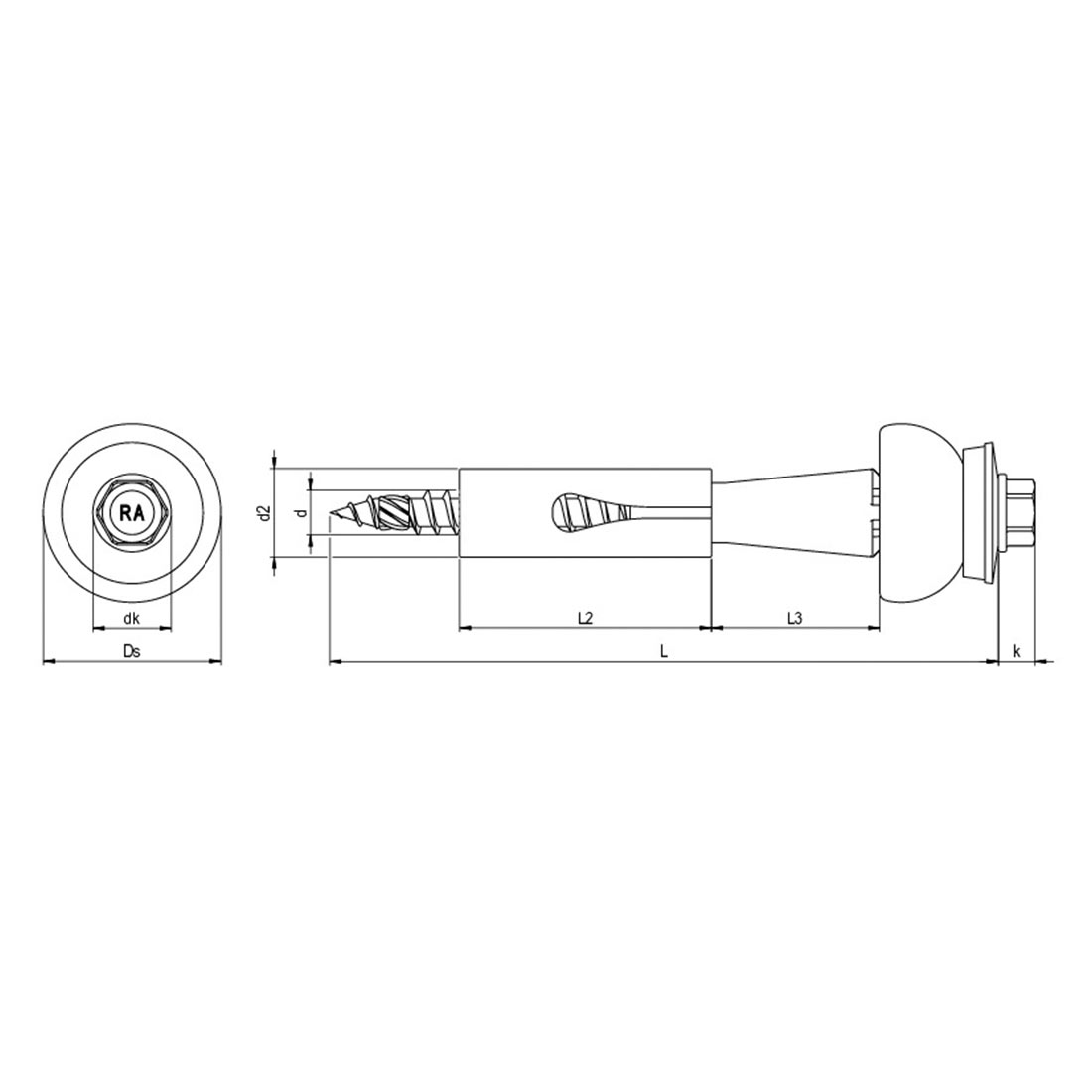 DSH-2A Abstandsset 6,0x90, Skizze