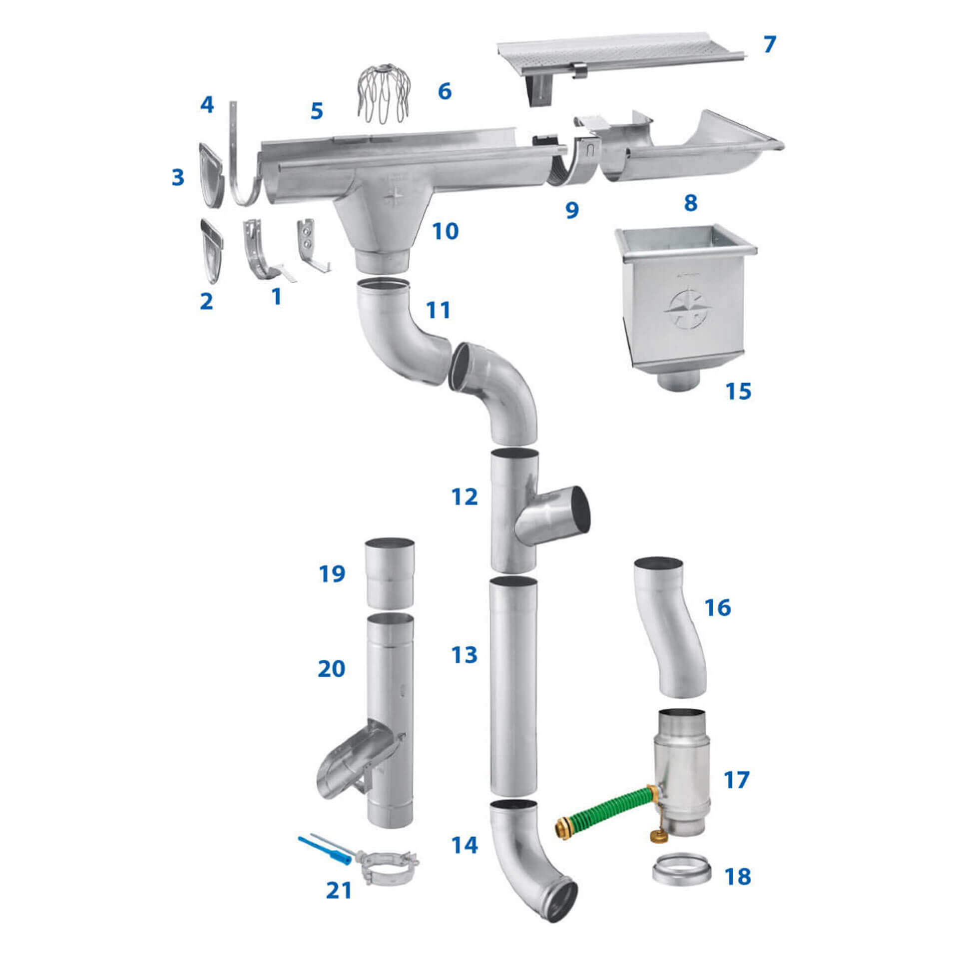 Entwässerungssystem Stahl verzinkt