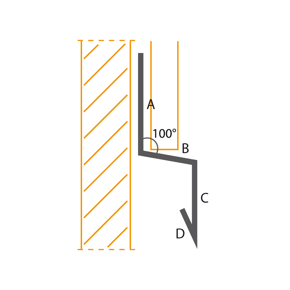 Tropfkante, Sockelblech Querschnitt Tropfkant, Sockelblech