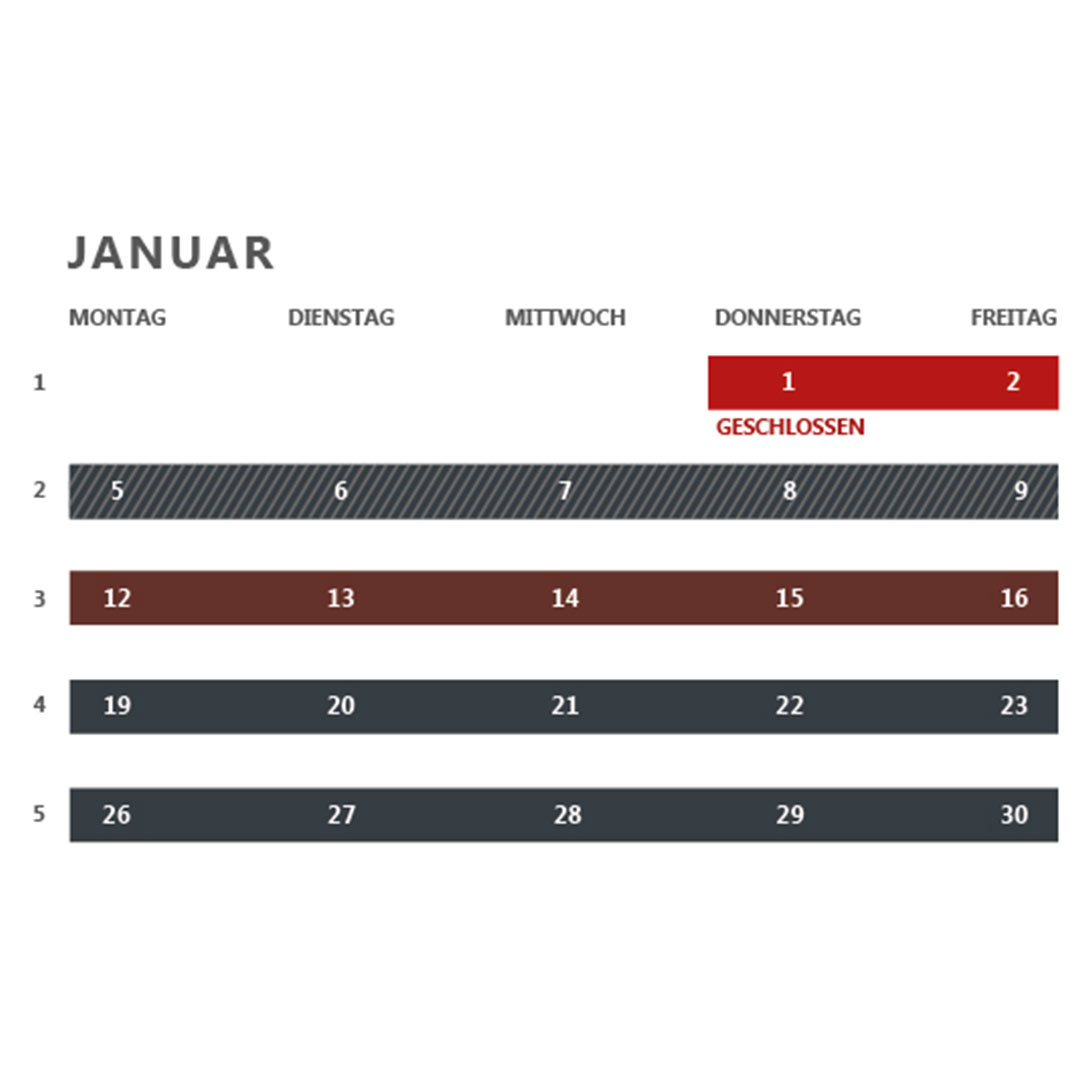 Produktionsmonat Januar für den Werksverkauf