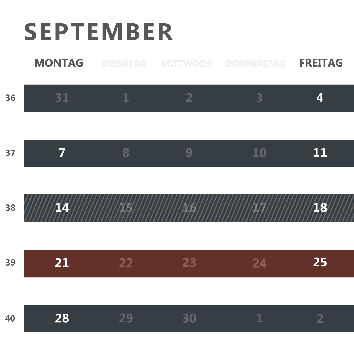 Wersverkauf Produktionskalender September