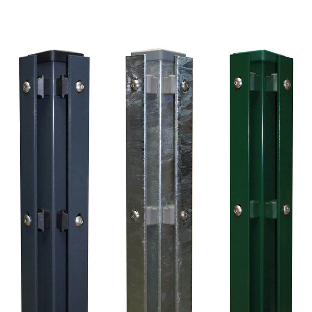 Eckpfosten für 8/6/8 Matten Eckpfosten Industrie mit Flacheisenleiste in 3 Farben