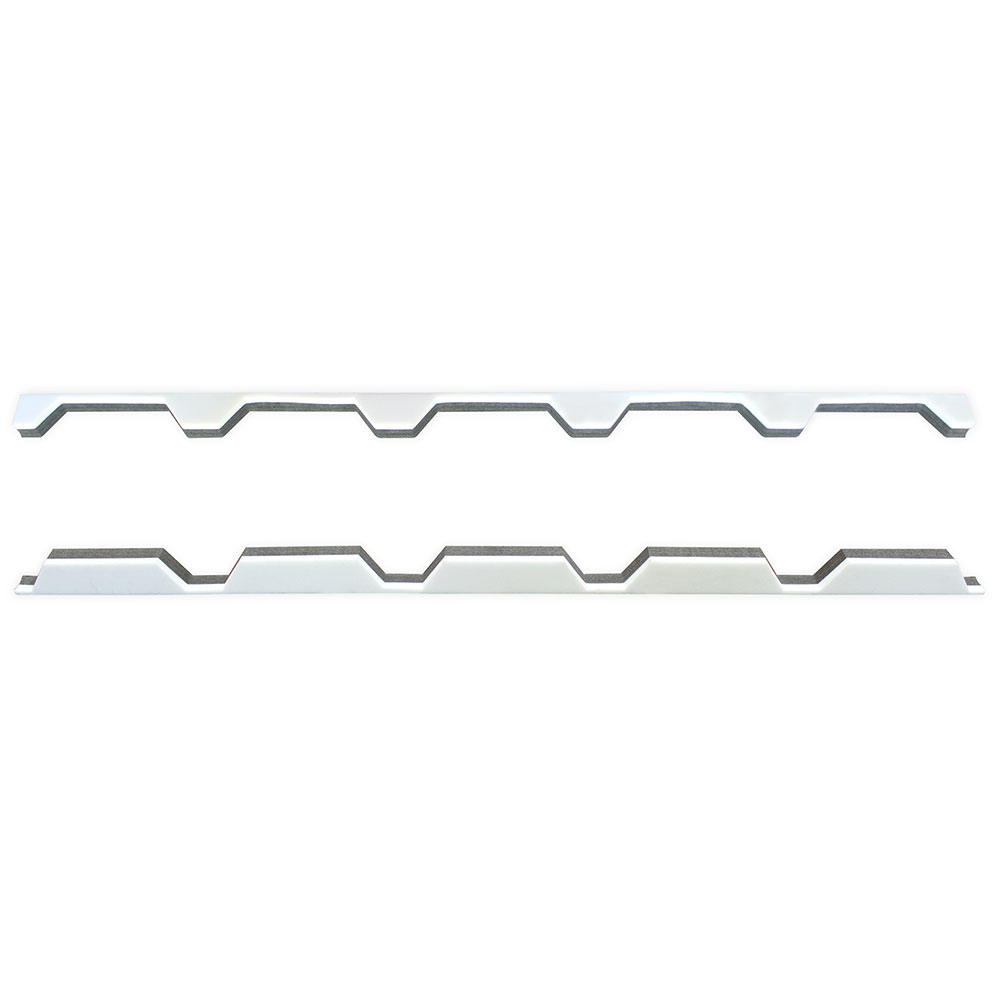 Profilfüller Trapezblech 35/207 Profilfüller zur Abdichtung von Dachprofilen aus Blech. Formangepasst an das Trapezprofil 35/207. Großer und kleiner Sickenfüller